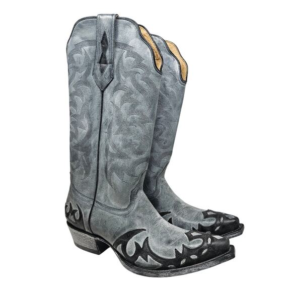 Moonshine Spirit 9 Distressed Grey Leather Cowboy Western Boot Rodeo Ranch main image 4